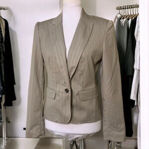 NEW Express Beige Cream classic tailored 1-Button Front Blazer Womens Sz 6